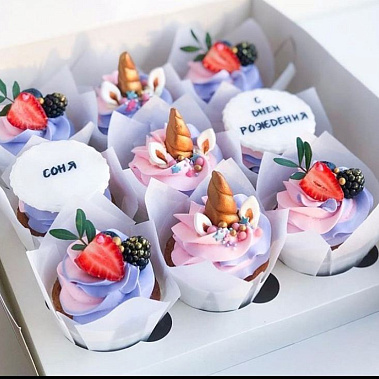 Капкейки "Единорожки" купить - павловскийпосад.сладкоежкин.рф